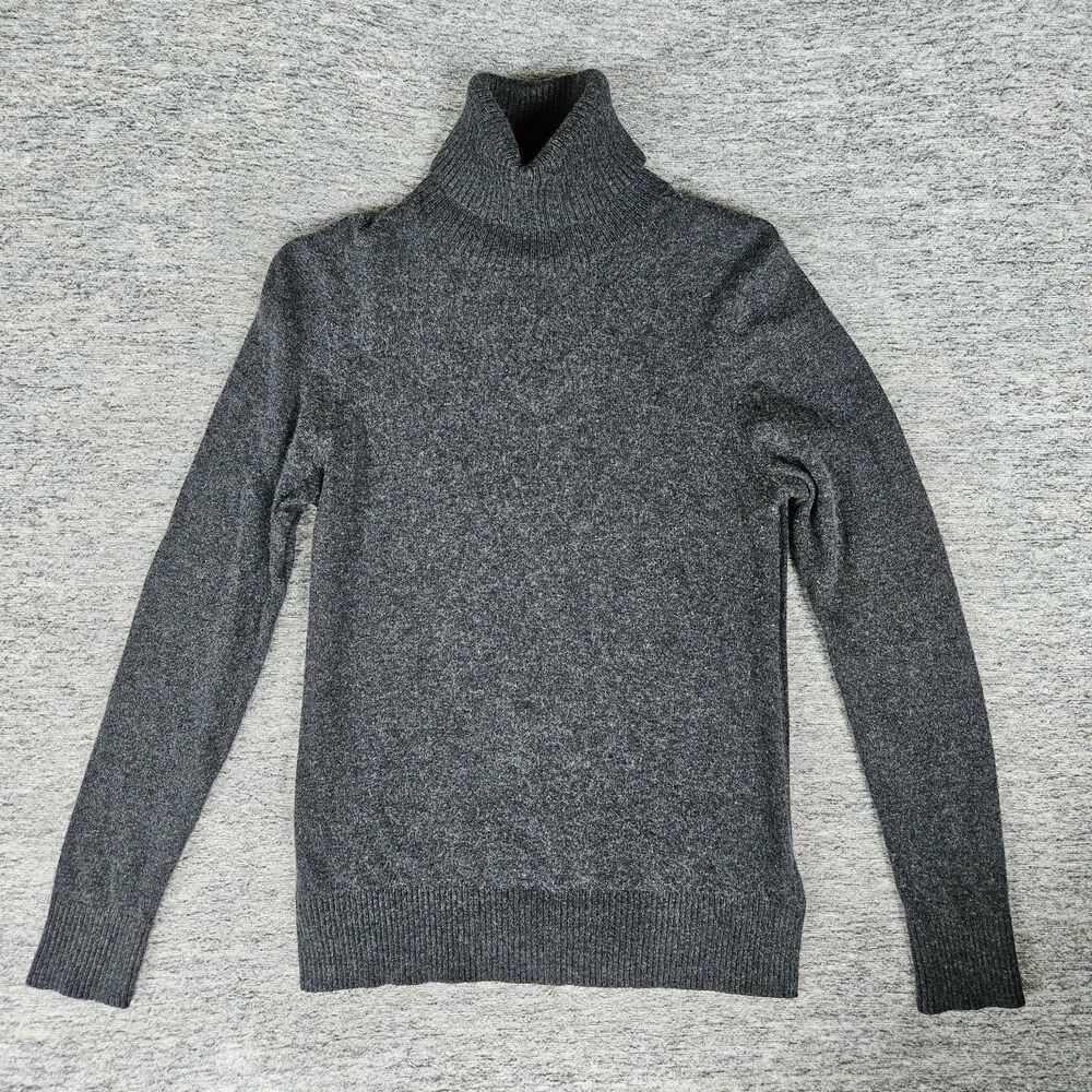 Quince Women's Size Small 100% Baby Cashmere Turtleneck Gray Sweater Boho FA22
